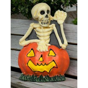 Skeleton Jack O'Lantern Vintage Refrigerator Magnet Halloween Pumpkin Pop Up